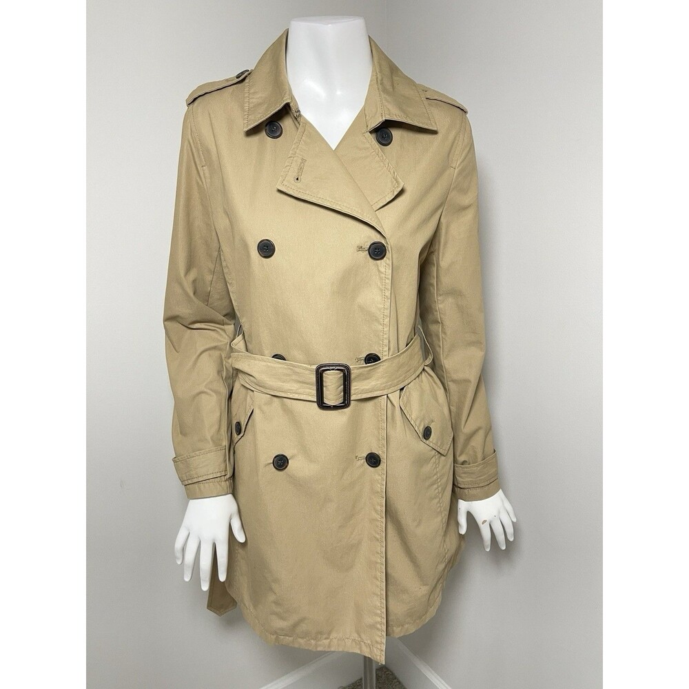 Old Navy Women's Classic Trench Coat Belted S Water Resistant Tan Preppy Office